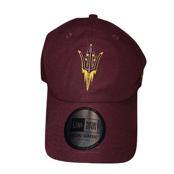 New Era Arizona State Sun Devils Cap - Maroon Adjustable Hat - Picture 1 of 8
